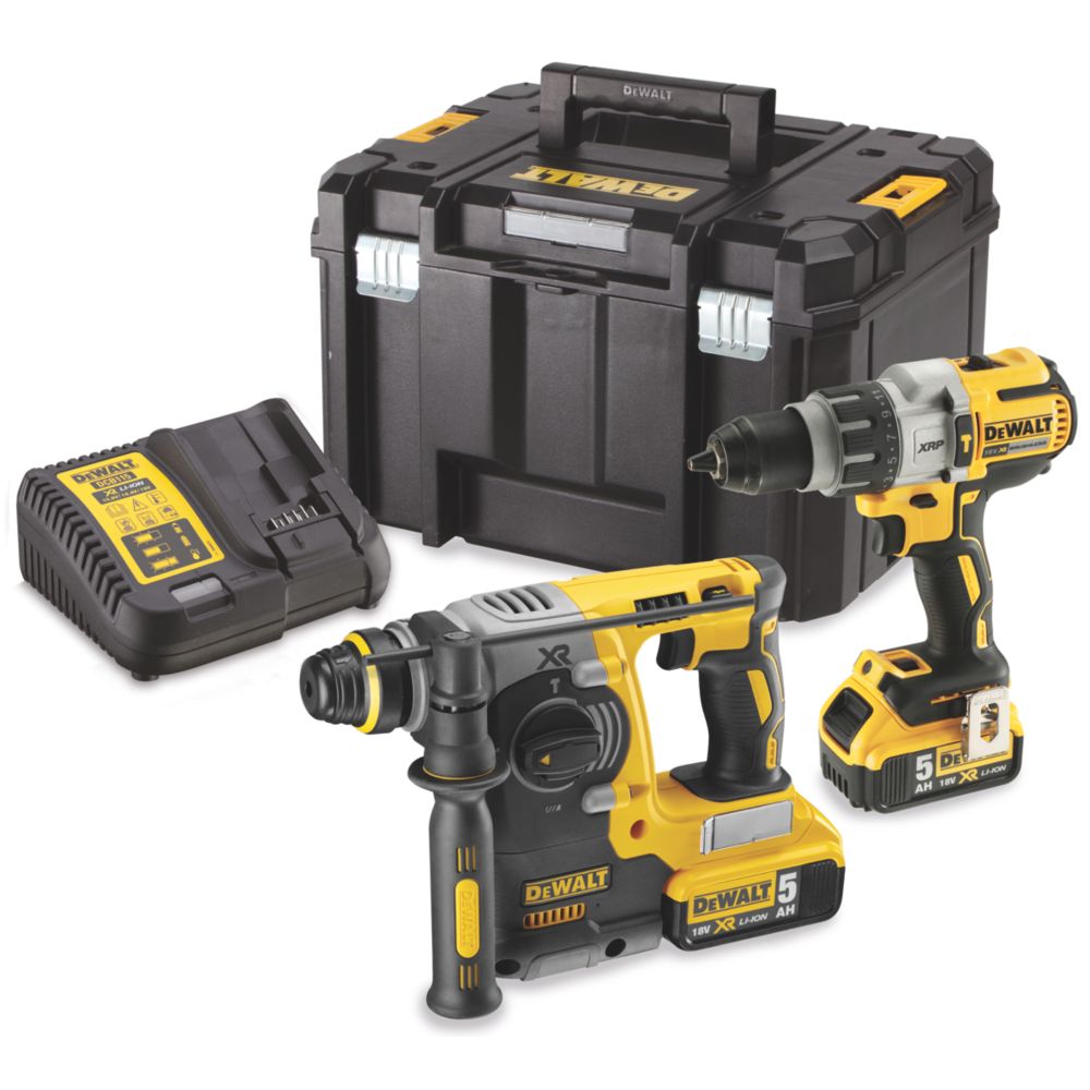 DeWalt XR 18V Brushless Combi Drill & SDS Plus Twin Pack