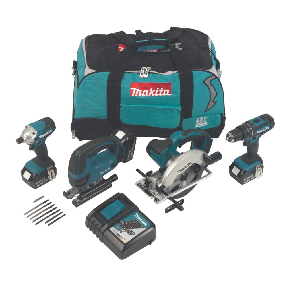 Makita LXT 18V Cordless 4-Piece Kit with 3 x 5.0Ah Batteries