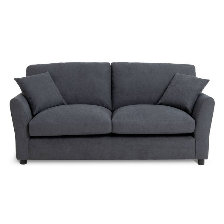 Argos Home Aleeza Fabric 3 Seater Sofa, Charcoal