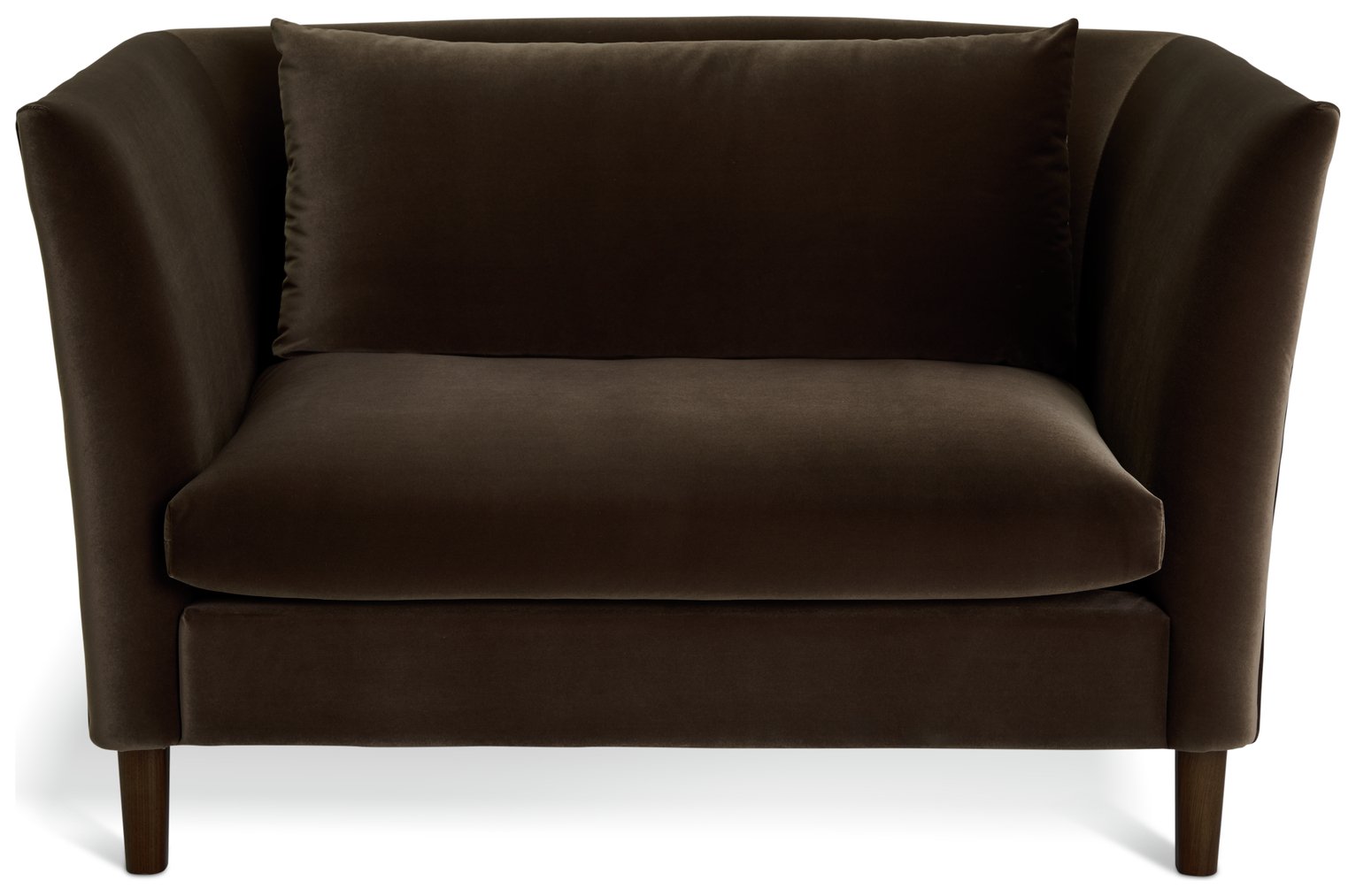 Habitat Hawley Velvet Cuddle Chair — Brown