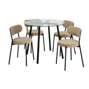 Argos Home Fyra Glass Dining Table & 4 Beige Chairs