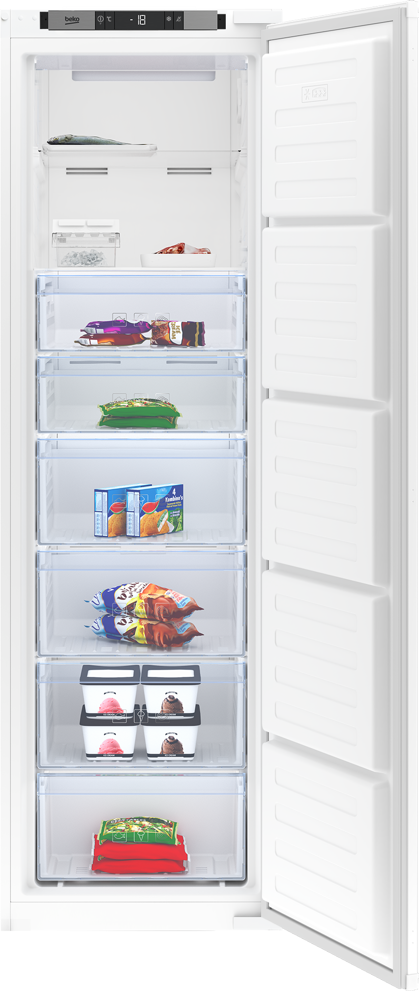 Beko BFFD4577 Integrated Frost Free Tall Freezer 220L 54cm