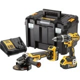 DeWalt DCK2080P2T 18-V-Werkzeug-Set – Akku-Schlagbohrschrauber und Winkelschleifer mit 2× 5,0-Ah-Akkus