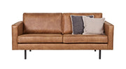 WOOOD Ledersofa Rodeo 3-Sitzer Cognac