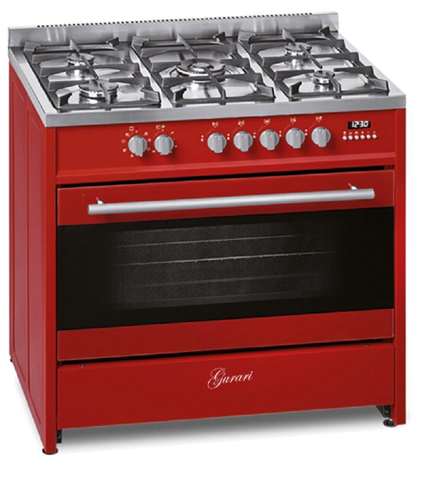 GURARI GCH E 911 R Gas-Elektro-Standherd 90 cm mit Wok-Brenner
