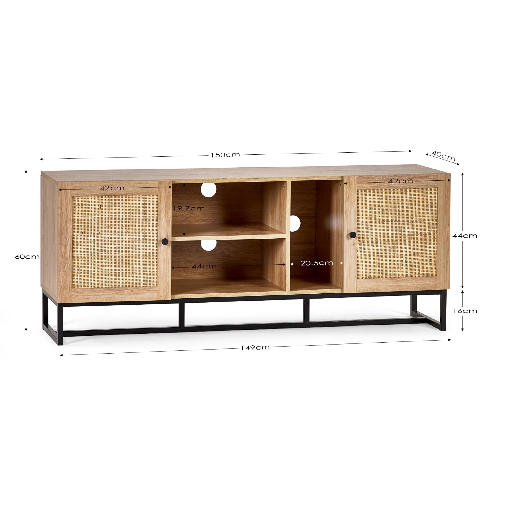 Julian Bowen Padstow 2 Door TV Unit 150cm - Natural Oak