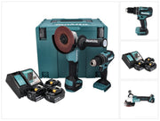 Makita DLX2334J Akku-Kombo-Kit 18 V – DHP485 Schlagbohrschrauber und DGA504 Winkelschleifer