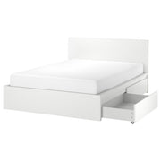 IKEA MALM Bettgestell hoch mit 2 Schubkästen, weiß, 140x200 cm