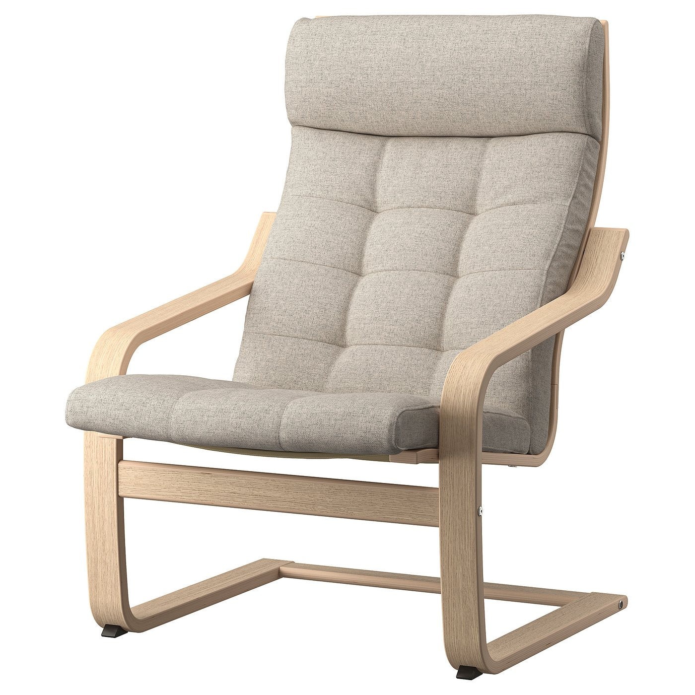 IKEA POÄNG Sessel, Eichenfurnier weiß lasiert/Gunnared beige